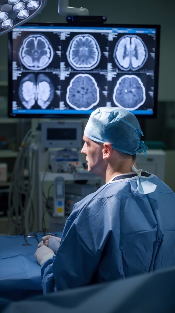 Medical students observing a procedure