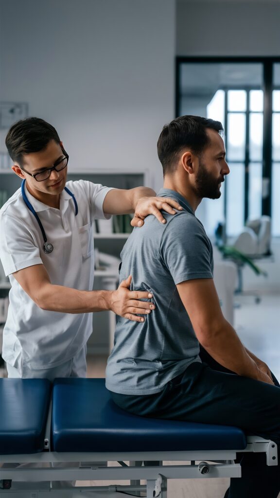 Medical students observing a procedure
