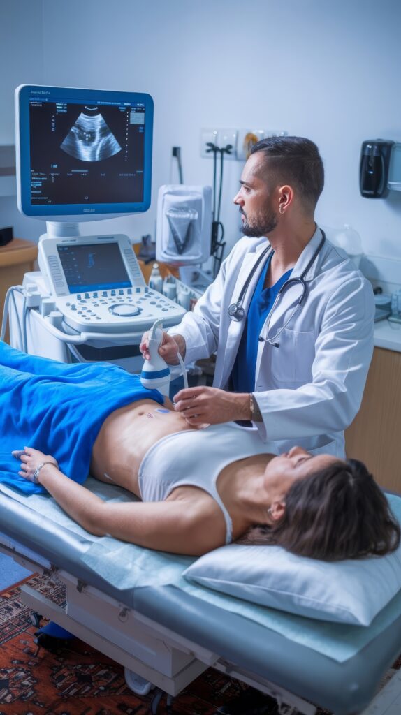 Medical students observing a procedure