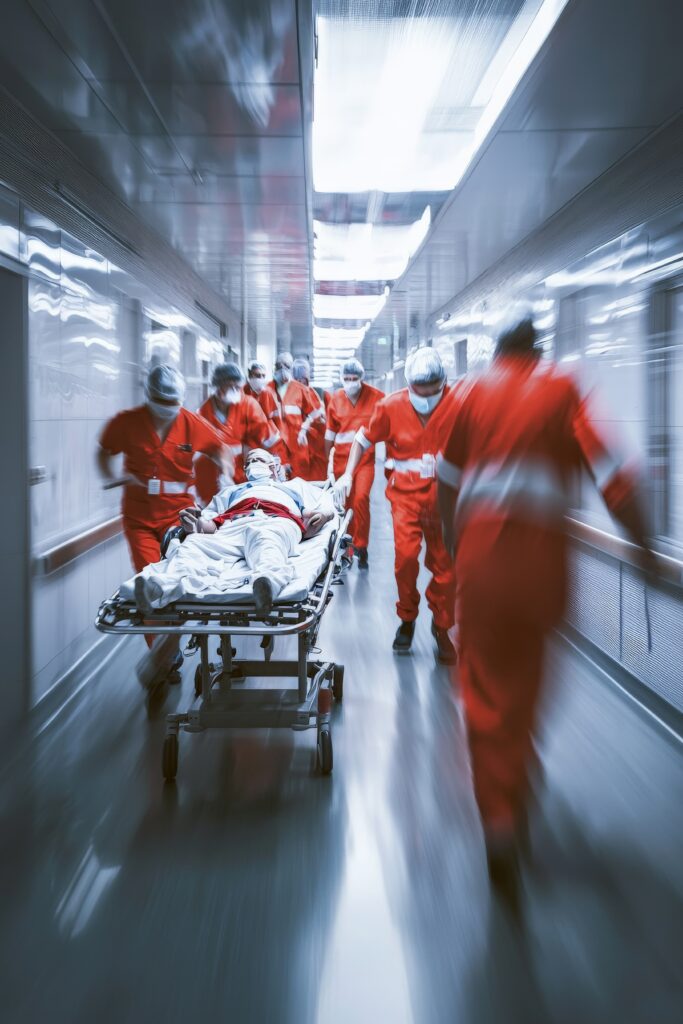 Medical students observing a procedure